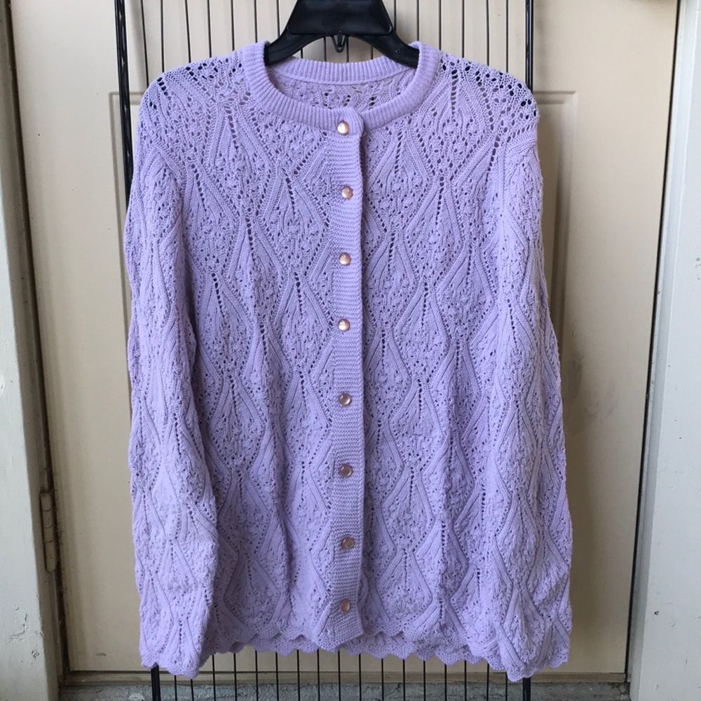 Knitted Lavender Cardigan